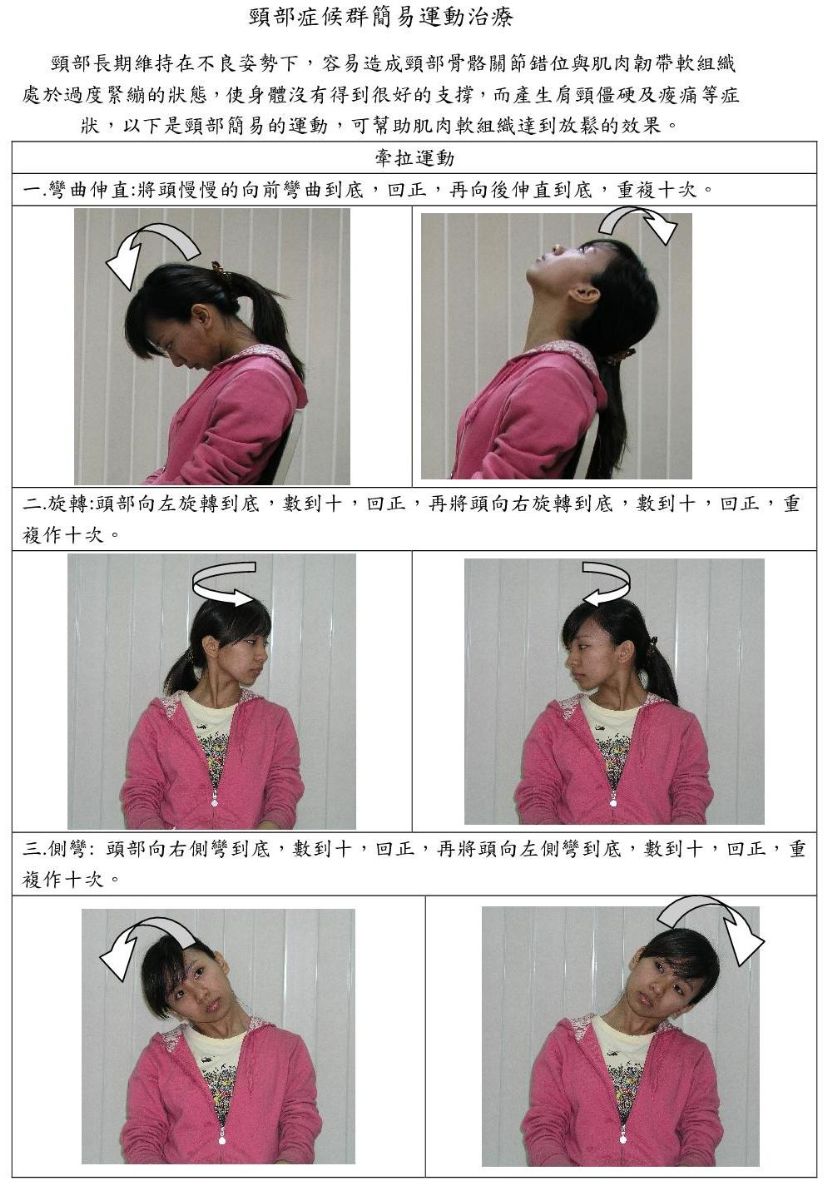 頸部症候群簡易運動治療pic1